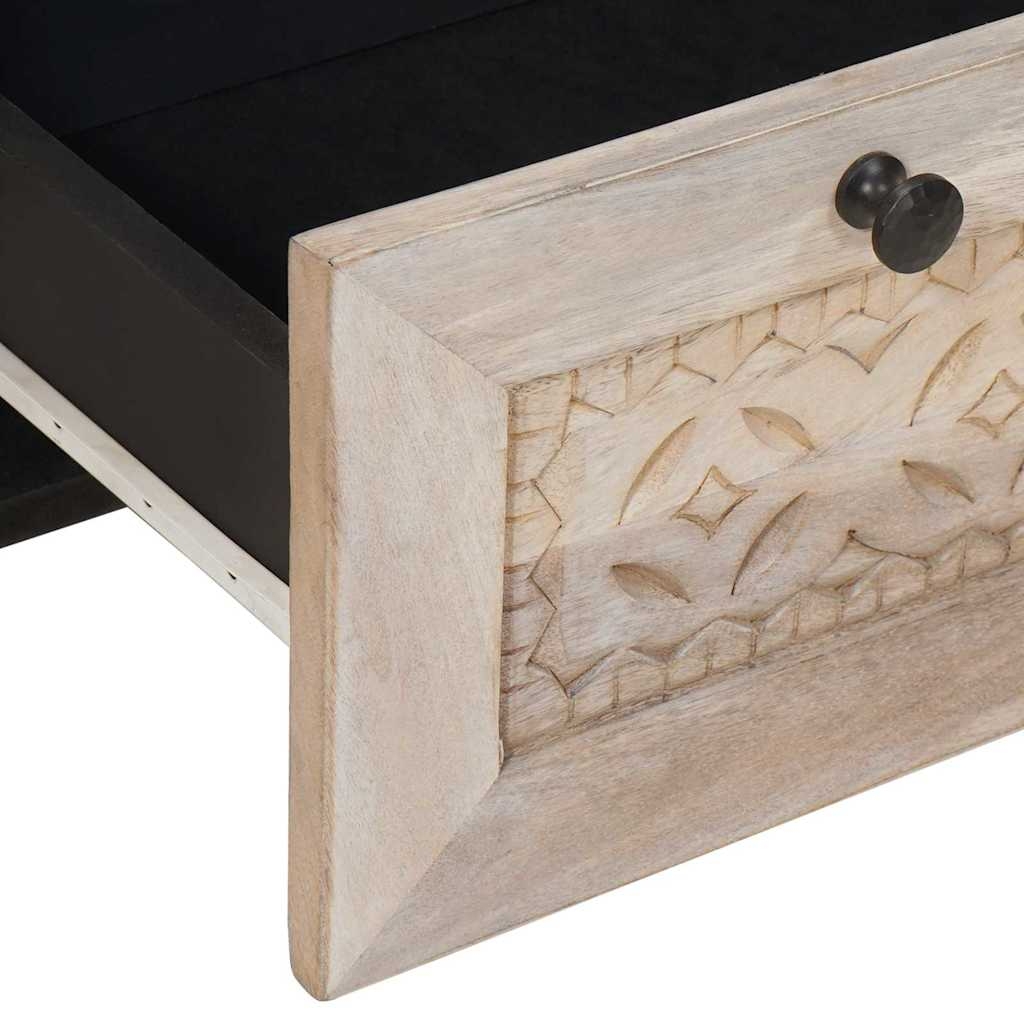 4018125 7 Noptieră cu sertar Bej 50 x 33 x 60 cm Lemn masiv de mango Noptieră cu sertar Bej 50 x 33 x 60 cm Lemn masiv de mango - imagine 7