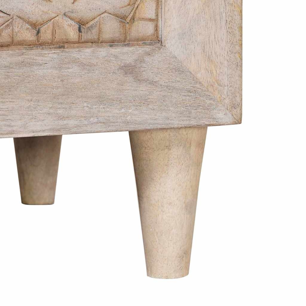 4018125 8 Noptieră cu sertar Bej 50 x 33 x 60 cm Lemn masiv de mango Noptieră cu sertar Bej 50 x 33 x 60 cm Lemn masiv de mango - imagine 8