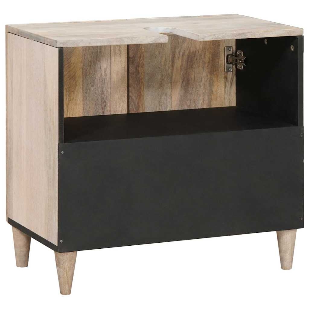 4018135 4 Dulap de Baie Pe perete Alb 62 x 33 x 58 cm Lemn solid de mango Dulap de Baie Pe perete Alb 62 x 33 x 58 cm Lemn solid de mango - imagine 4