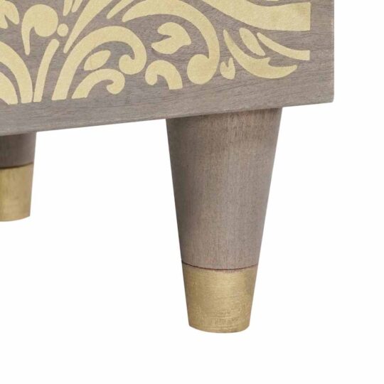 4018768 8 Dulap de noapte Gri 40 x 33 x 46 cm Lemn masiv de mango 4018768 8