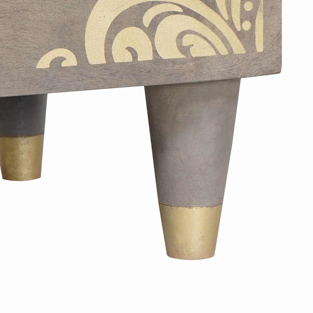 4018770 8 Dulap de noapte Gri 40 x 33 x 46 cm Lemn masiv de mango Dulap de noapte Gri 40 x 33 x 46 cm Lemn masiv de mango - imagine 8