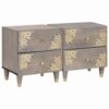 4018771 1 Dulap de noapte 2 pcs Gri 40 x 33 x 46 cm Lemn masiv de mango 4018771 1