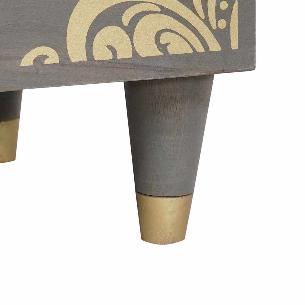 4018778 8 Dulap de noapte Gri 40 x 33 x 46 cm Lemn masiv de mango Dulap de noapte Gri 40 x 33 x 46 cm Lemn masiv de mango - imagine 8