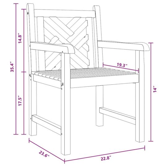 42001963 9 Scaune de grădină 2 pcs Maro 58 x 60 x 90 cm Lemn masiv de tec 42001963 9