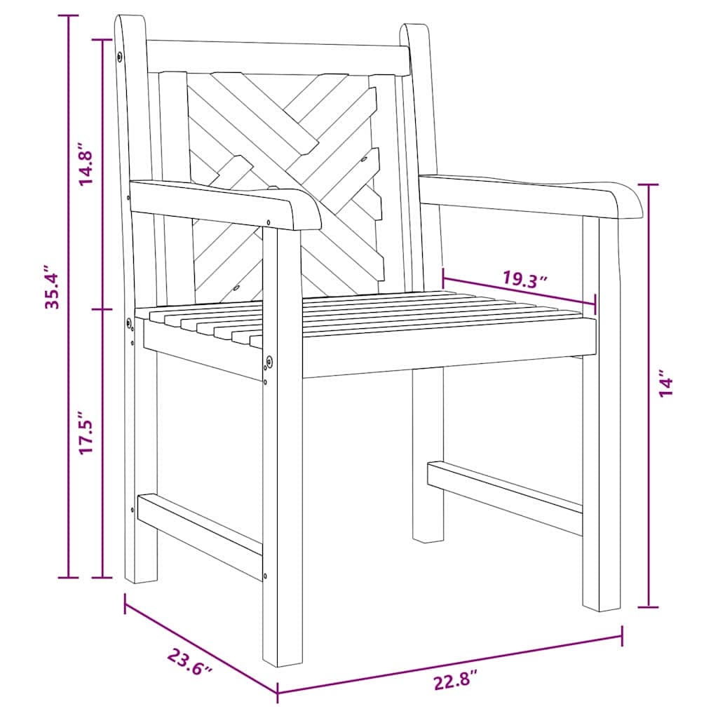 42001963 9 Scaune de grădină 2 pcs Maro 58 x 60 x 90 cm Lemn masiv de tec Scaune de grădină 2 pcs Maro 58 x 60 x 90 cm Lemn masiv de tec - imagine 9