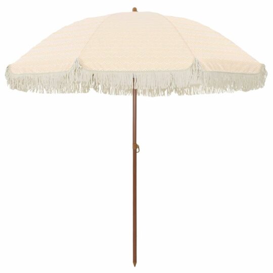Umbrelă de soare Galben și alb Ø 205 x 209 cm Oțel