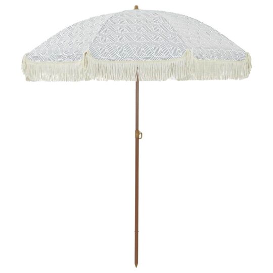 Umbrelă de soare Gri și alb Ø 160 x 195 cm Oțel