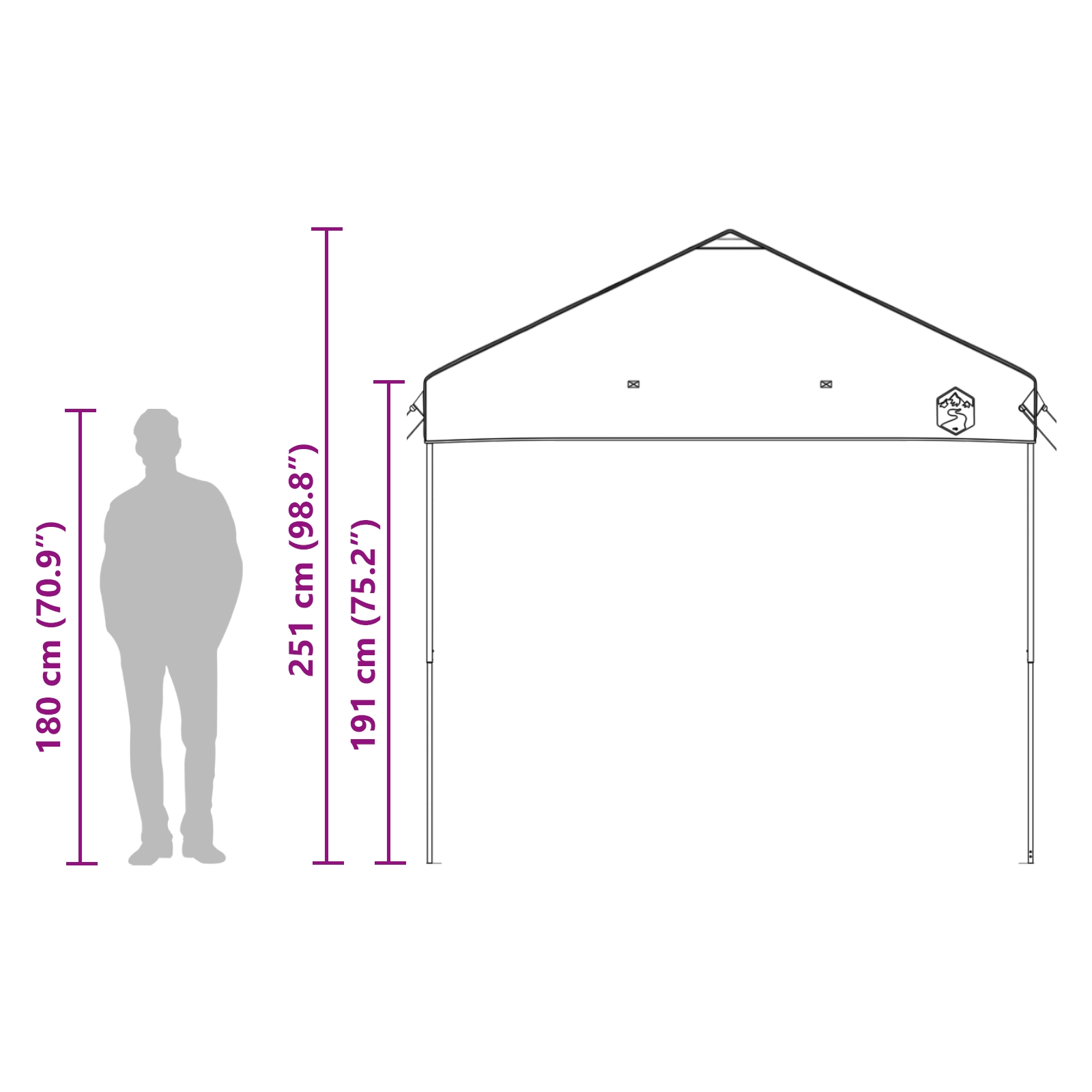 42007379 13 Cort Canopy Pop-up Portocaliu 250 x 250 cm țesătură Cort Canopy Pop-up Portocaliu 250 x 250 cm țesătură - imagine 13