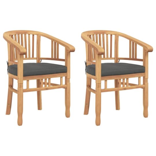 Alternative view of Scaune de grădină 2 pcs Maro 63 x 58 x 89 cm Lemn masiv de tec