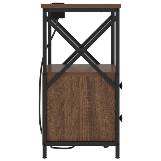 859569 8 Cabinet de noptiere cu stație de încărcare 2 pcs Stejar brun 859569 8