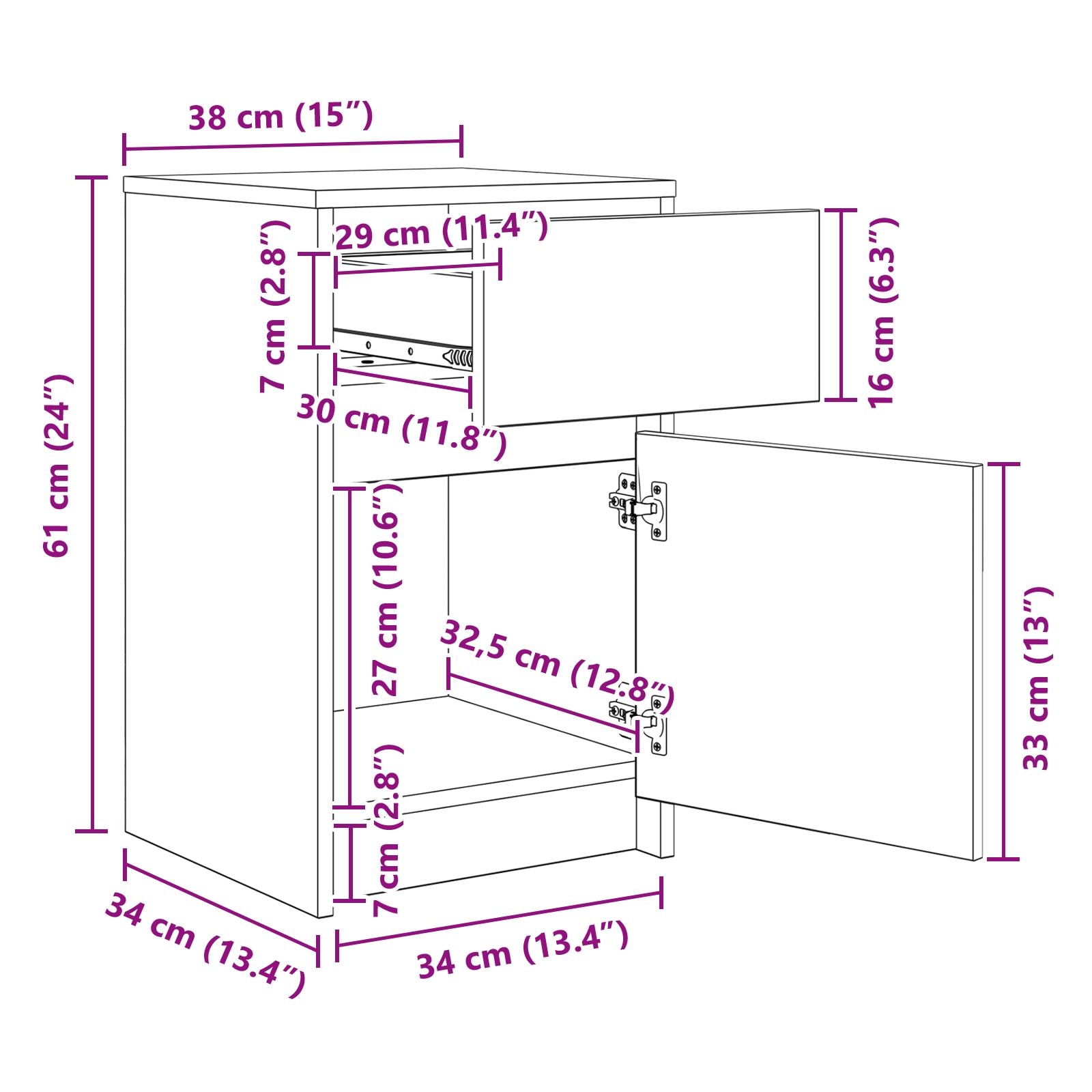 874148 13 Noptieră LED 2 pcs Stejar negru 38 x 34 x 61 cm Lemn compozit Noptieră LED 2 pcs Stejar negru 38 x 34 x 61 cm Lemn compozit - imagine 13