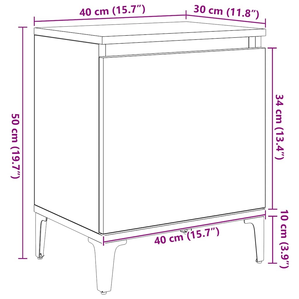 875109 12 Dulap de noapte Stejar negru 40 x 30 x 50 cm Lemn compozit Dulap de noapte Stejar negru 40 x 30 x 50 cm Lemn compozit - imagine 12
