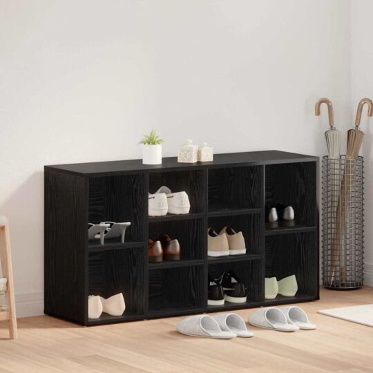 Bancă pentru pantofi cu raft Stejar negru 103 x 30 x 54.5 cm