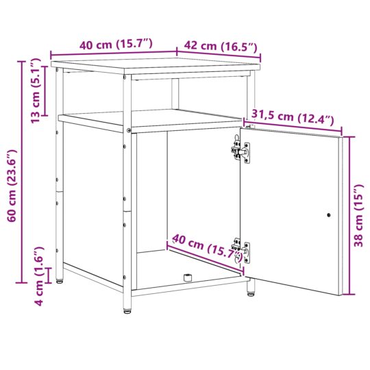 879502 13 Dulap de noapte 2 pcs Lemn vechi Lemn compozit 879502 13