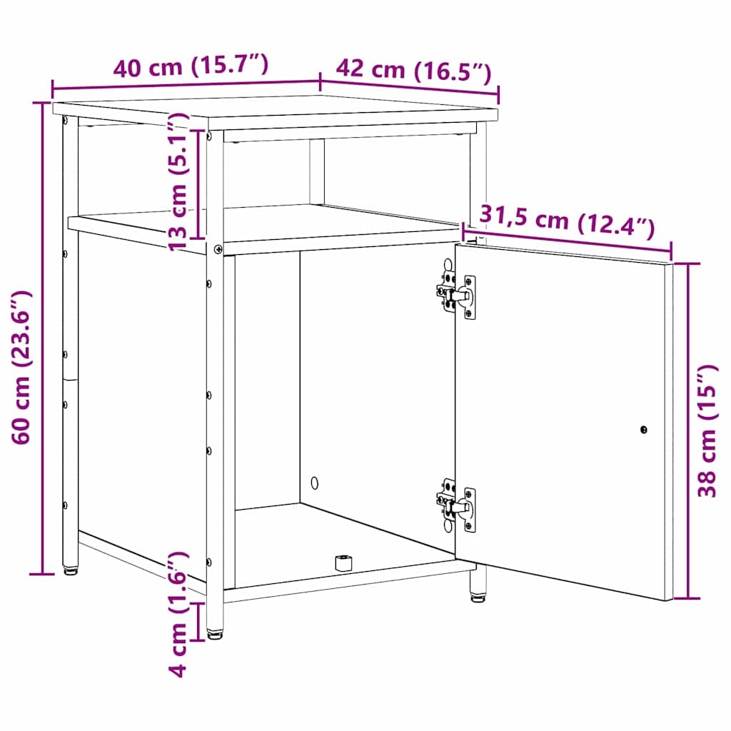 879504 12 Dulap de noapte 2 pcs stejar artizanal Lemn compozit Dulap de noapte 2 pcs stejar artizanal Lemn compozit - imagine 12