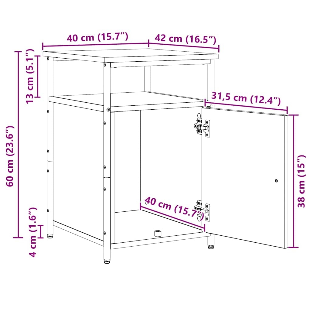 879505 12 Dulap de noapte Stejar negru Lemn compozit Dulap de noapte Stejar negru Lemn compozit - imagine 12
