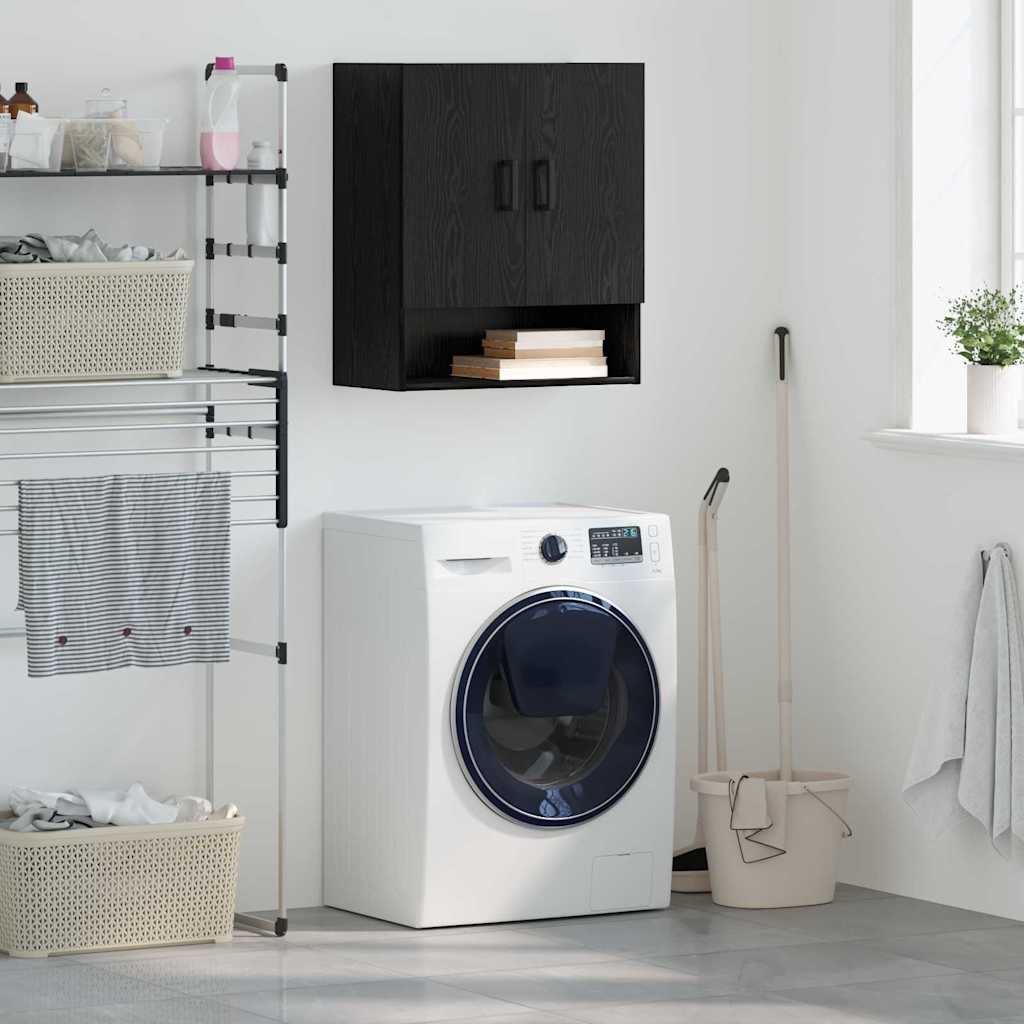 879542 1 Dulap de perete Stejar negru 60 x 31 x 70 cm Lemn compozit Dulap de perete Stejar negru 60 x 31 x 70 cm Lemn compozit