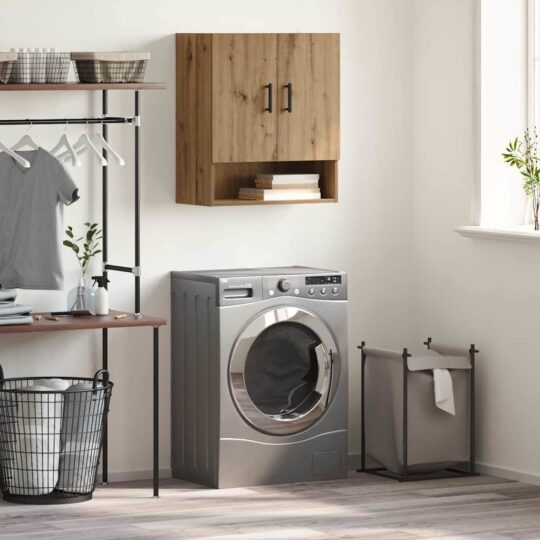 Dulap de perete stejar artizanal 60 x 31 x 70 cm Lemn compozit