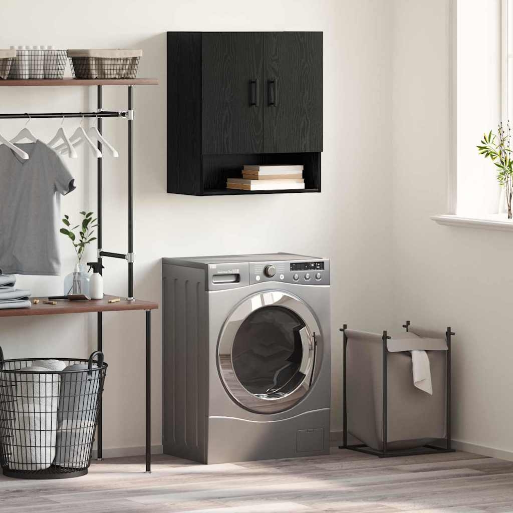 879545 1 Dulap de perete Stejar negru 60 x 31 x 70 cm Lemn compozit Dulap de perete Stejar negru 60 x 31 x 70 cm Lemn compozit