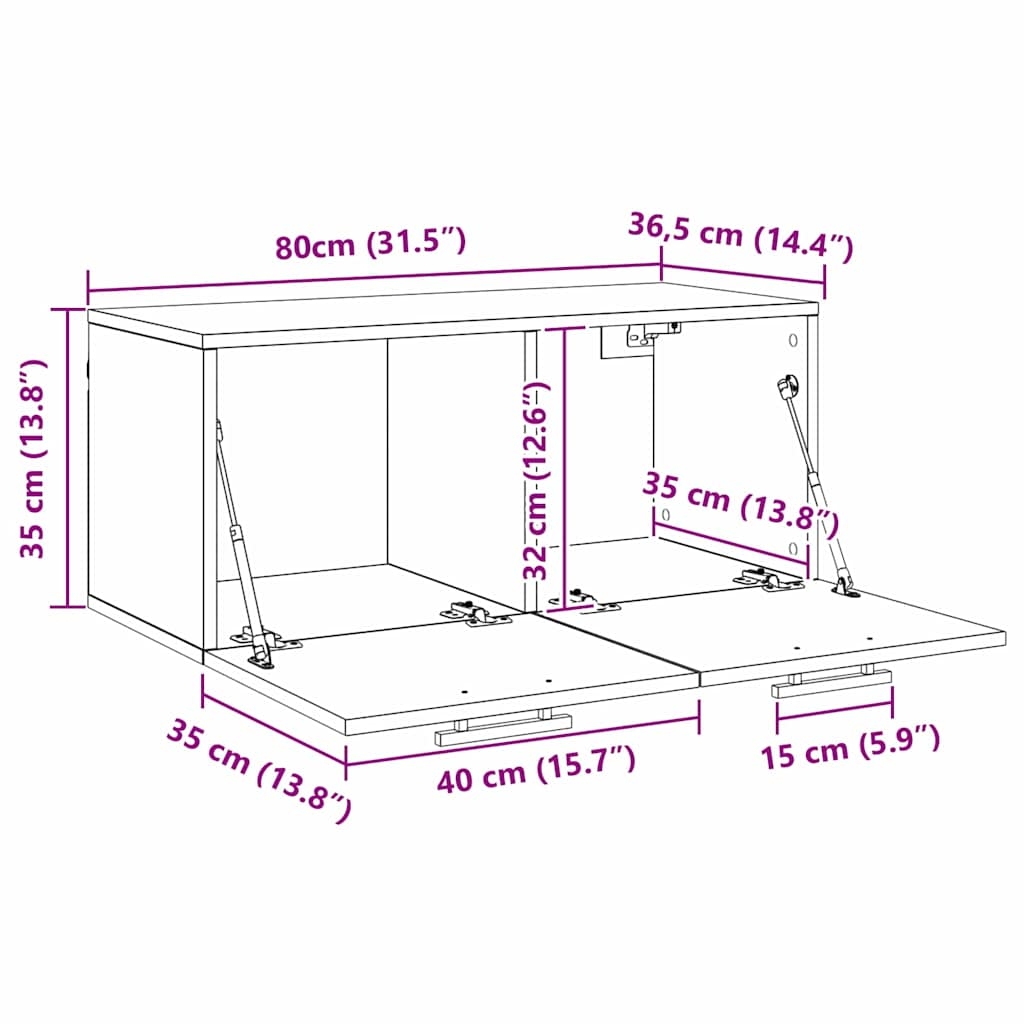 879558 11 Dulap de perete Lemn vechi 80 x 36.5 x 35 cm Lemn compozit Dulap de perete Lemn vechi 80 x 36.5 x 35 cm Lemn compozit - imagine 11