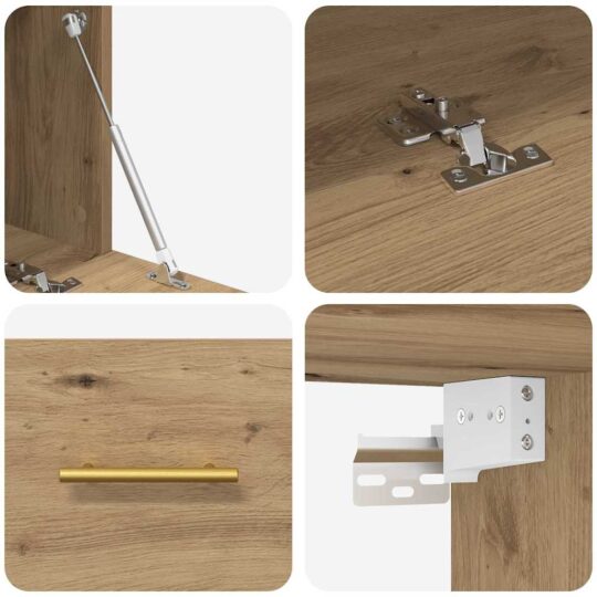 879565 9 Dulap de perete Pe perete stejar artizanal 100 x 36.5 x 35 cm 879565 9