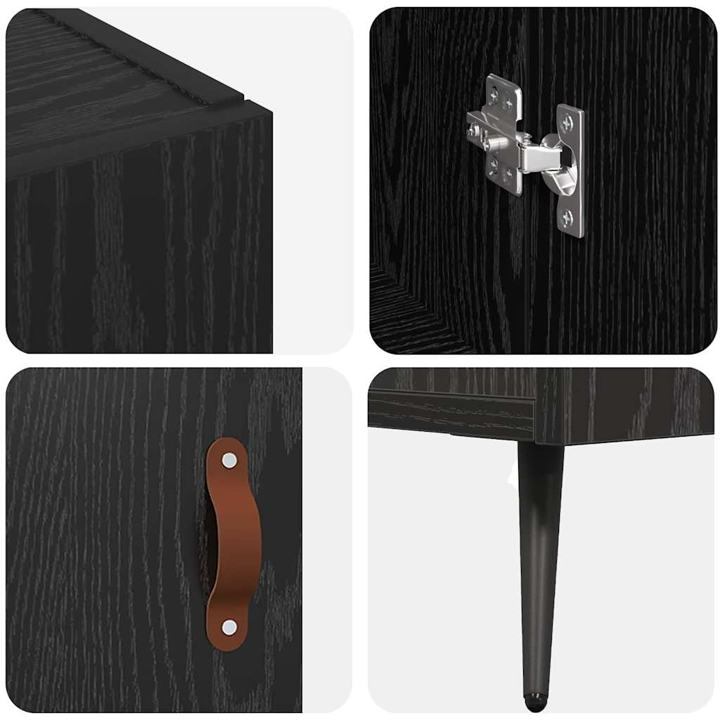 879578 9 Bufet Negru 90 x 34 x 80 cm Lemn compozit Bufet Negru 90 x 34 x 80 cm Lemn compozit - imagine 9