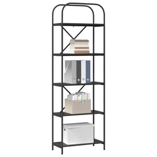 879851 3 Raft pentru cărți Stejar negru 60 x 30 x 183 cm Lemn compozit 879851 3