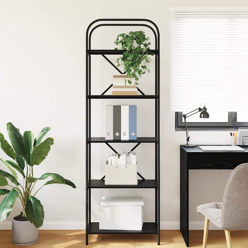 879851 4 Raft pentru cărți Stejar negru 60 x 30 x 183 cm Lemn compozit Raft pentru cărți Stejar negru 60 x 30 x 183 cm Lemn compozit - imagine 4