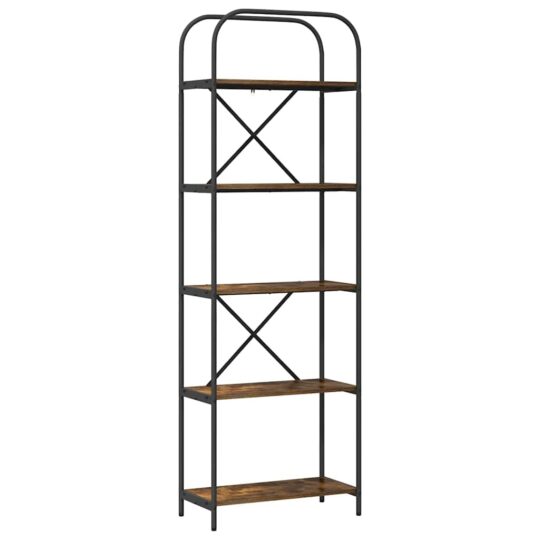 879853 2 Raft pentru cărți Stejar afumat 60 x 30 x 183 cm Lemn compozit 879853 2