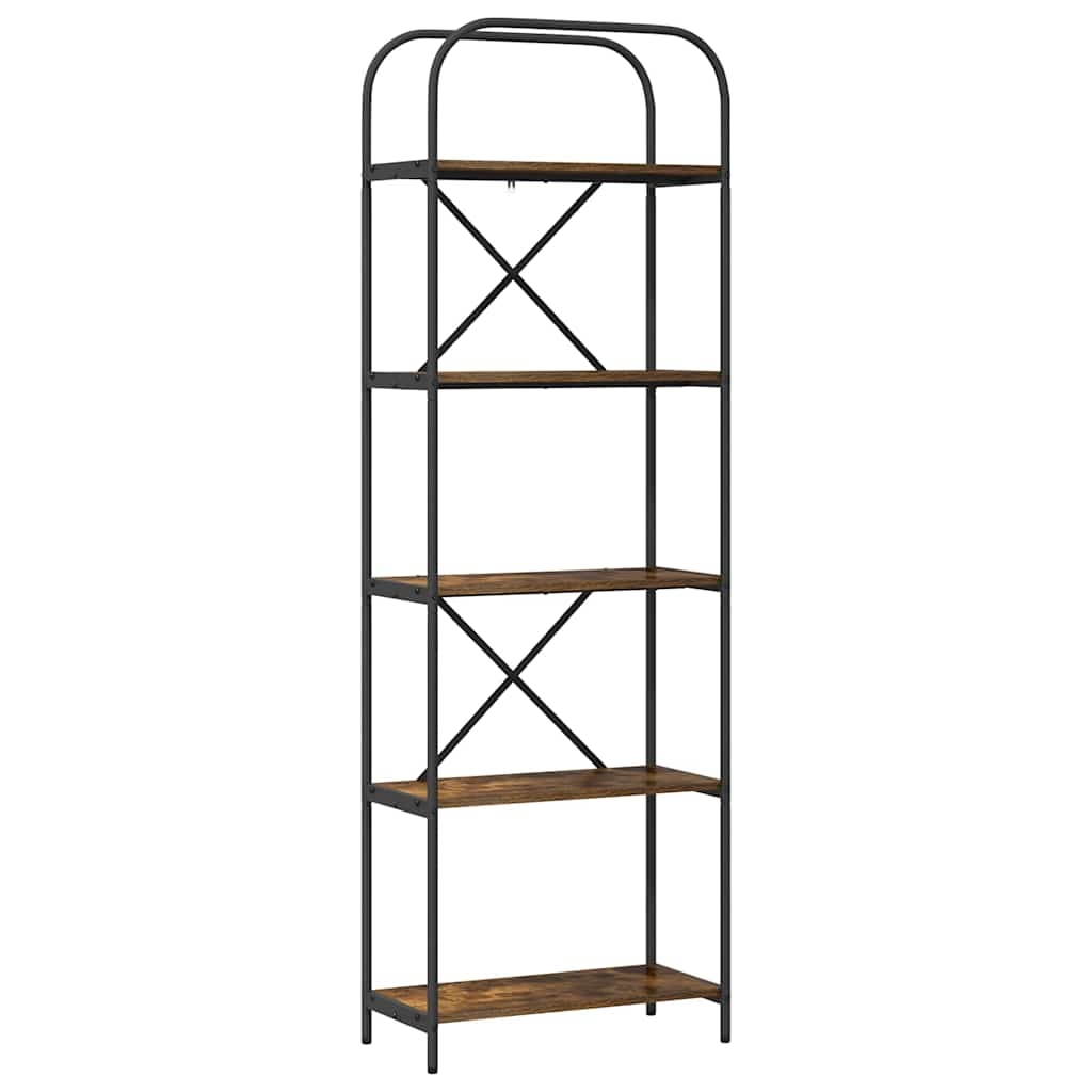 879853 2 Raft pentru cărți Stejar afumat 60 x 30 x 183 cm Lemn compozit Raft pentru cărți Stejar afumat 60 x 30 x 183 cm Lemn compozit - imagine 2