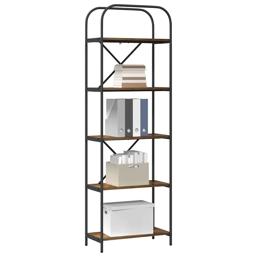 879853 3 Raft pentru cărți Stejar afumat 60 x 30 x 183 cm Lemn compozit Raft pentru cărți Stejar afumat 60 x 30 x 183 cm Lemn compozit - imagine 3