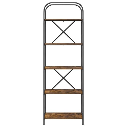 879853 5 Raft pentru cărți Stejar afumat 60 x 30 x 183 cm Lemn compozit 879853 5