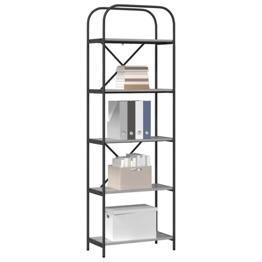 879854 3 Raft pentru cărți sonoma gri 60 x 30 x 183 cm Lemn compozit 879854 3