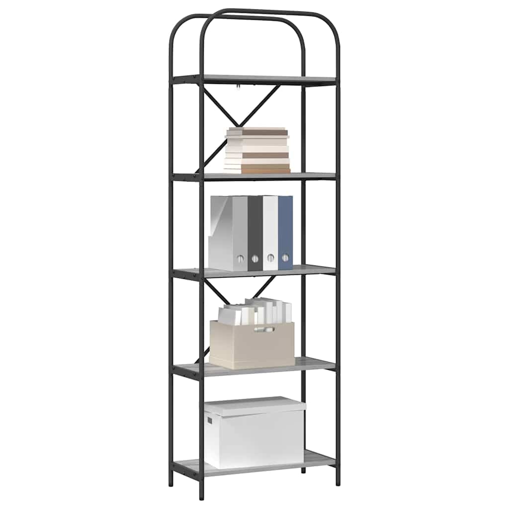 879854 3 Raft pentru cărți sonoma gri 60 x 30 x 183 cm Lemn compozit Raft pentru cărți sonoma gri 60 x 30 x 183 cm Lemn compozit - imagine 3