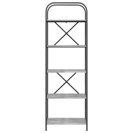 879854 5 Raft pentru cărți sonoma gri 60 x 30 x 183 cm Lemn compozit 879854 5