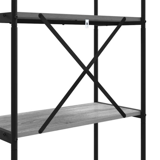 879854 9 Raft pentru cărți sonoma gri 60 x 30 x 183 cm Lemn compozit 879854 9