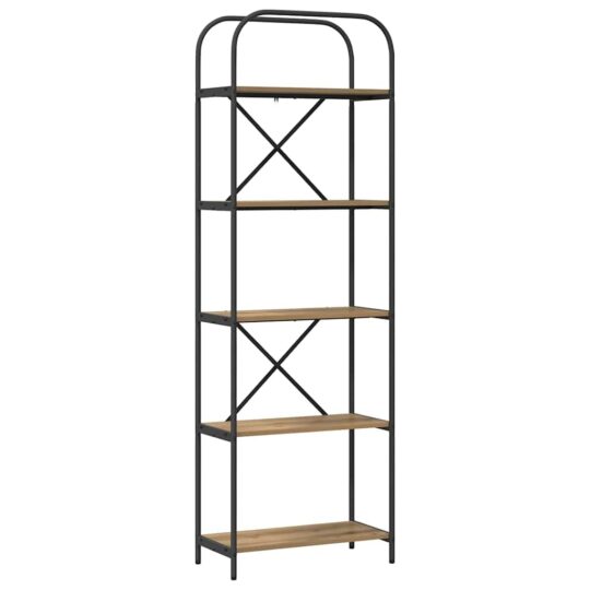 879856 2 Raft pentru cărți stejar artizanal 60 x 30 x 183 cm 879856 2