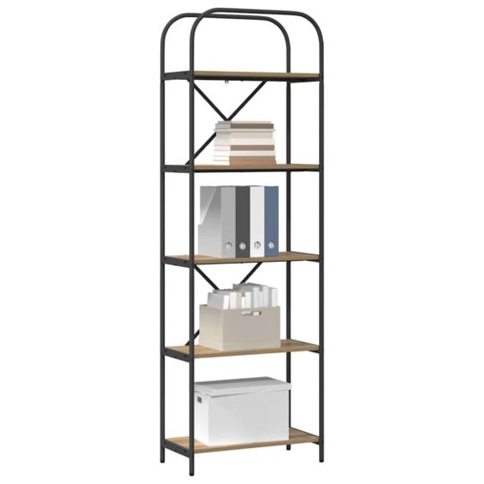 879856 3 Raft pentru cărți stejar artizanal 60 x 30 x 183 cm 879856 3