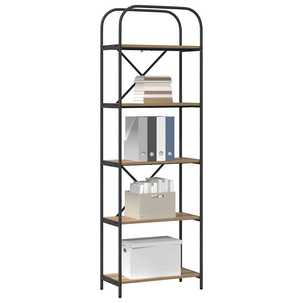 879856 3 Raft pentru cărți stejar artizanal 60 x 30 x 183 cm Raft pentru cărți stejar artizanal 60 x 30 x 183 cm - imagine 3