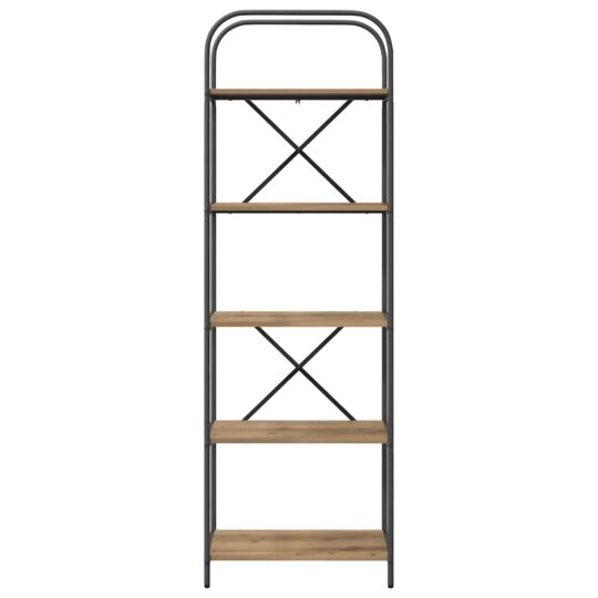 879856 5 Raft pentru cărți stejar artizanal 60 x 30 x 183 cm 879856 5