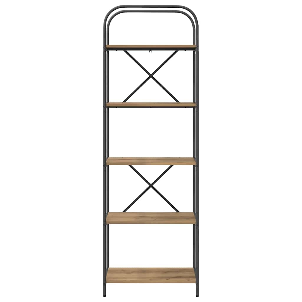 879856 5 Raft pentru cărți stejar artizanal 60 x 30 x 183 cm Raft pentru cărți stejar artizanal 60 x 30 x 183 cm - imagine 5