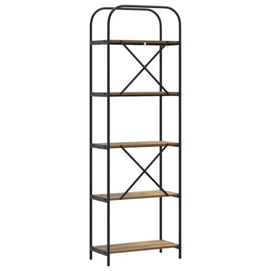 879856 7 Raft pentru cărți stejar artizanal 60 x 30 x 183 cm 879856 7