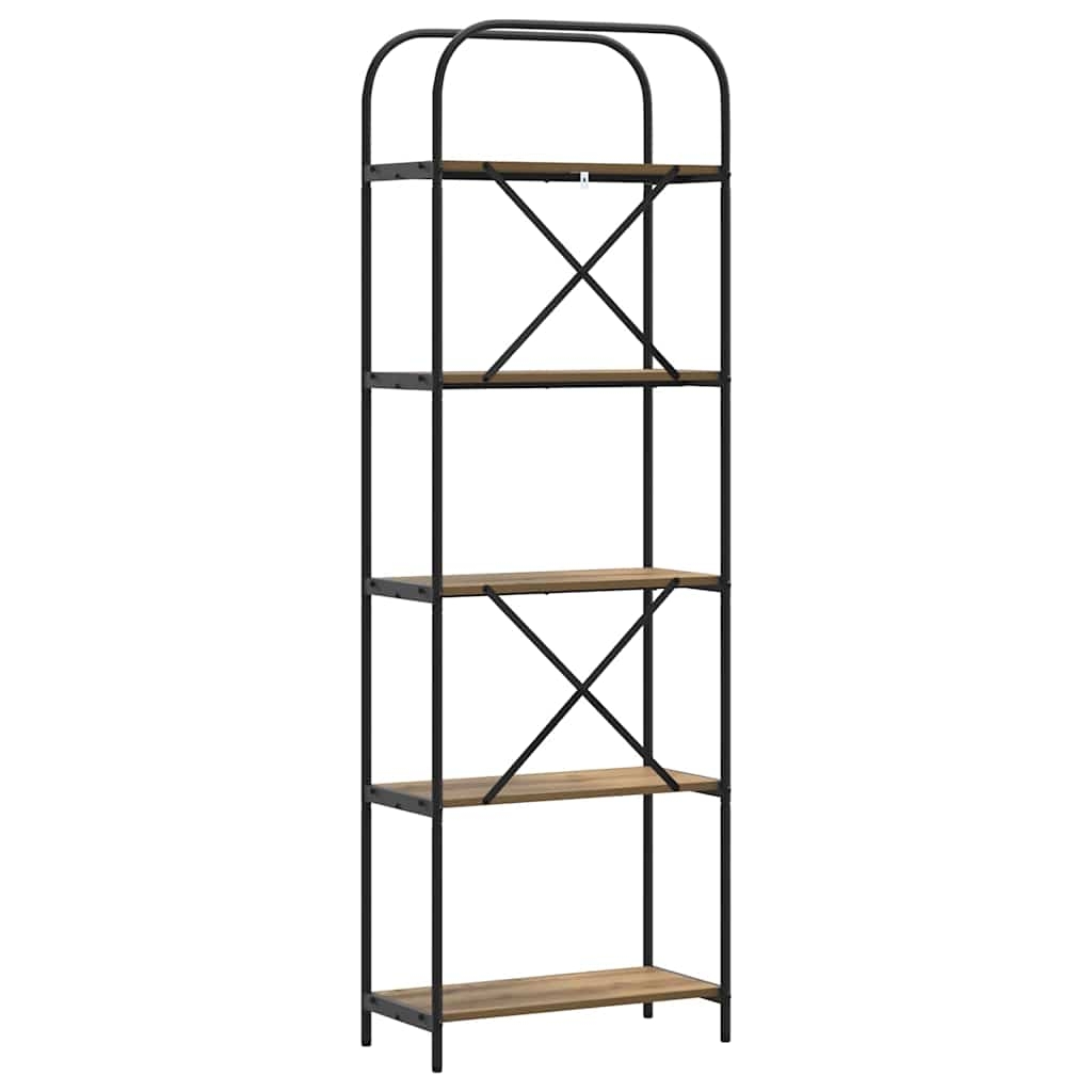 879856 7 Raft pentru cărți stejar artizanal 60 x 30 x 183 cm Raft pentru cărți stejar artizanal 60 x 30 x 183 cm - imagine 7