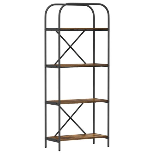 879859 2 Raft pentru cărți Stejar afumat 60 x 30 x 146 cm Lemn compozit 879859 2