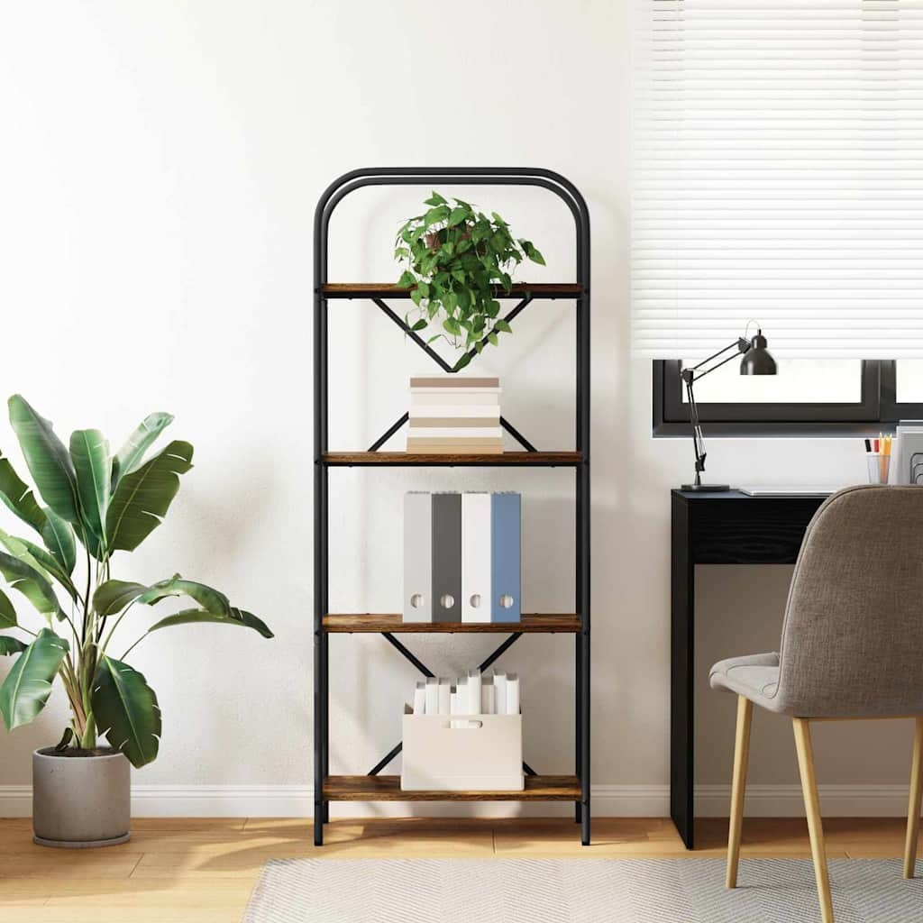 879859 4 Raft pentru cărți Stejar afumat 60 x 30 x 146 cm Lemn compozit Raft pentru cărți Stejar afumat 60 x 30 x 146 cm Lemn compozit - imagine 4