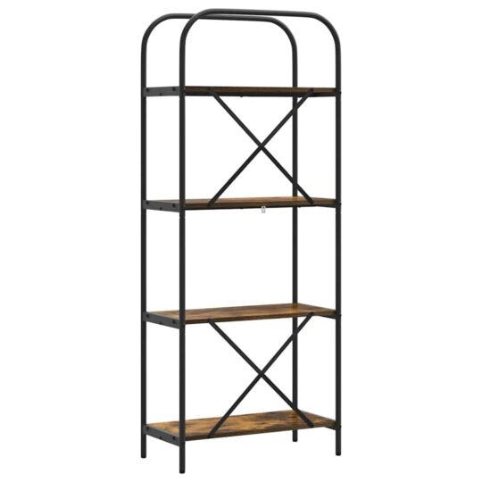 879859 7 Raft pentru cărți Stejar afumat 60 x 30 x 146 cm Lemn compozit 879859 7