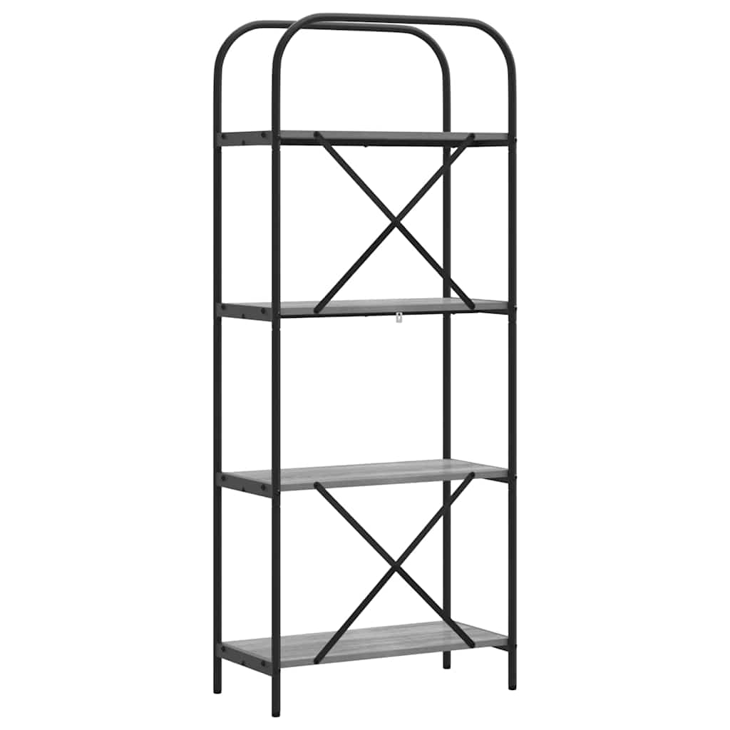 879860 7 Raft pentru cărți sonoma gri 60 x 30 x 146 cm Lemn compozit Raft pentru cărți sonoma gri 60 x 30 x 146 cm Lemn compozit - imagine 7