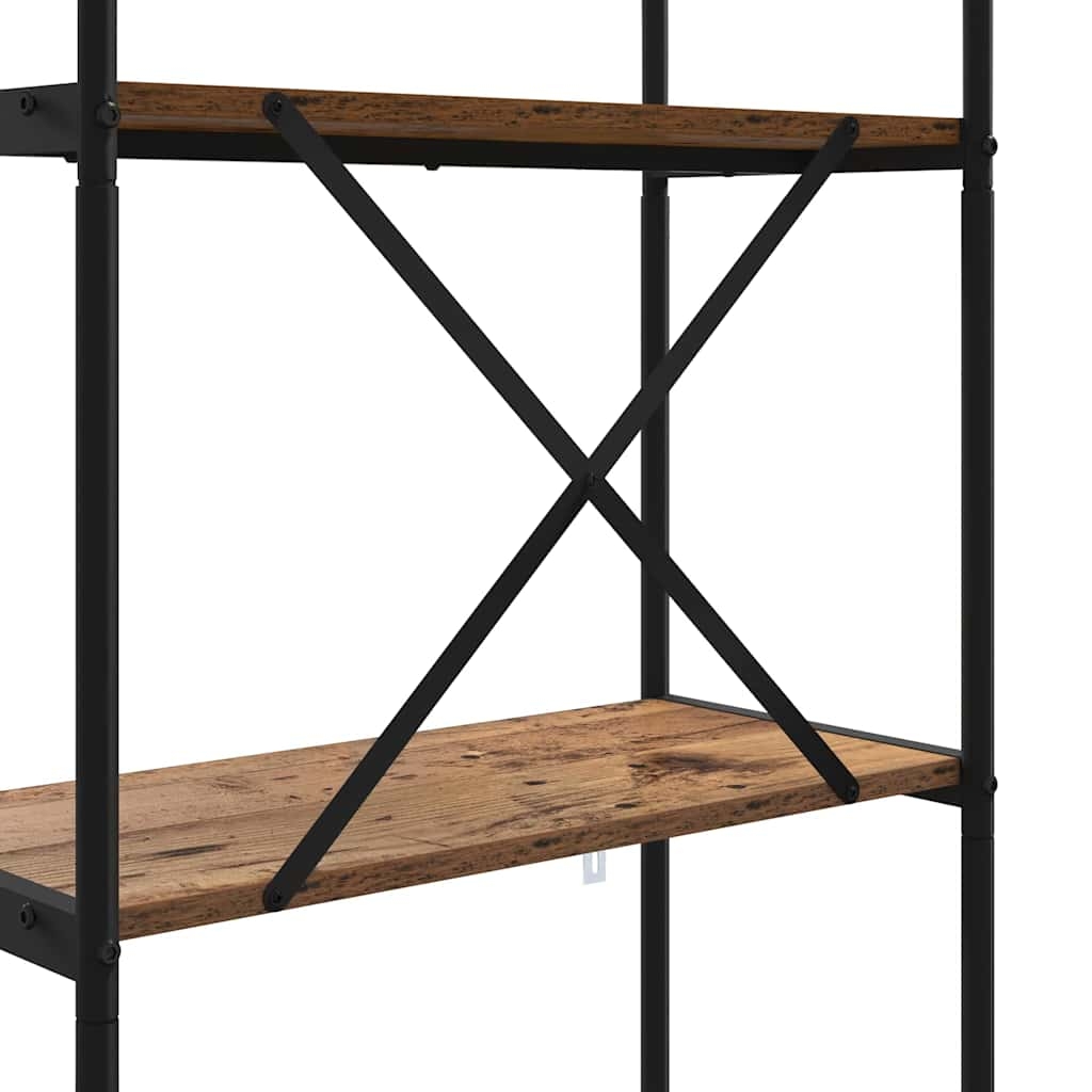 879861 9 Raft pentru cărți Lemn vechi 60 x 30 x 146 cm Lemn compozit Raft pentru cărți Lemn vechi 60 x 30 x 146 cm Lemn compozit - imagine 9