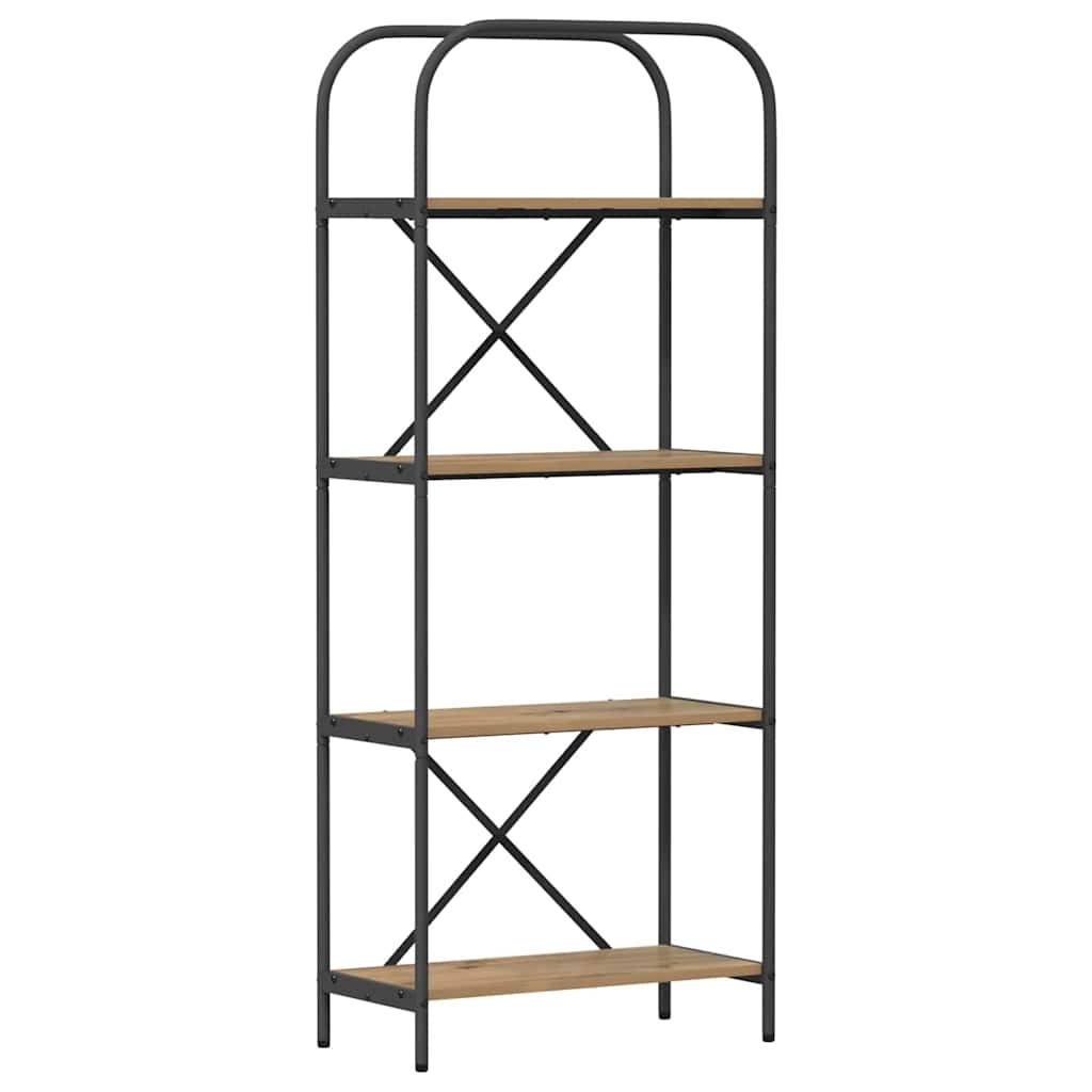 879862 2 Raft pentru cărți stejar artizanal 60 x 30 x 146 cm Raft pentru cărți stejar artizanal 60 x 30 x 146 cm - imagine 2