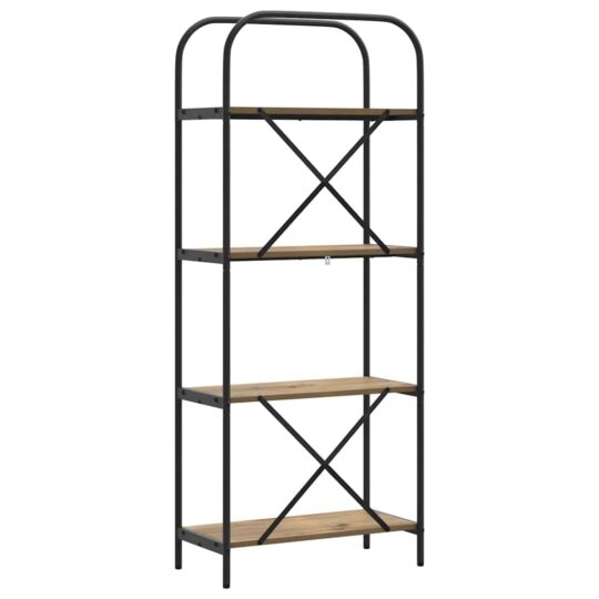 879862 7 Raft pentru cărți stejar artizanal 60 x 30 x 146 cm 879862 7